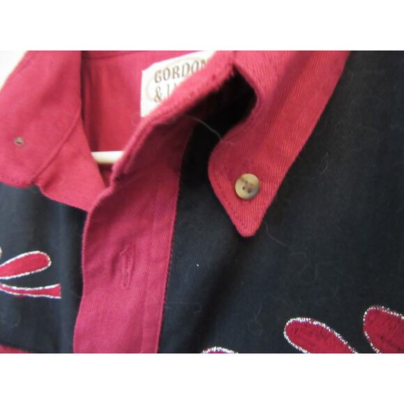 Gordon & James Red/Black Western XXL Button Down Long Sleeve Shirt BR43 - Picture 3 of 4